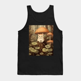 Feline Forest Fungi: Whimsical Adventures of Cats and Mushrooms Tank Top